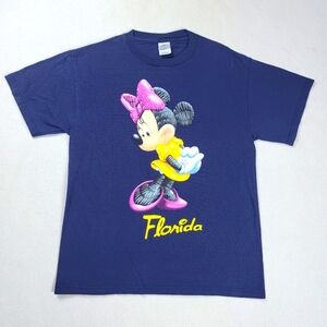Vintage Minnie Mouse Florida T-Shirt Women's Size Medium Blue Short Sleeve